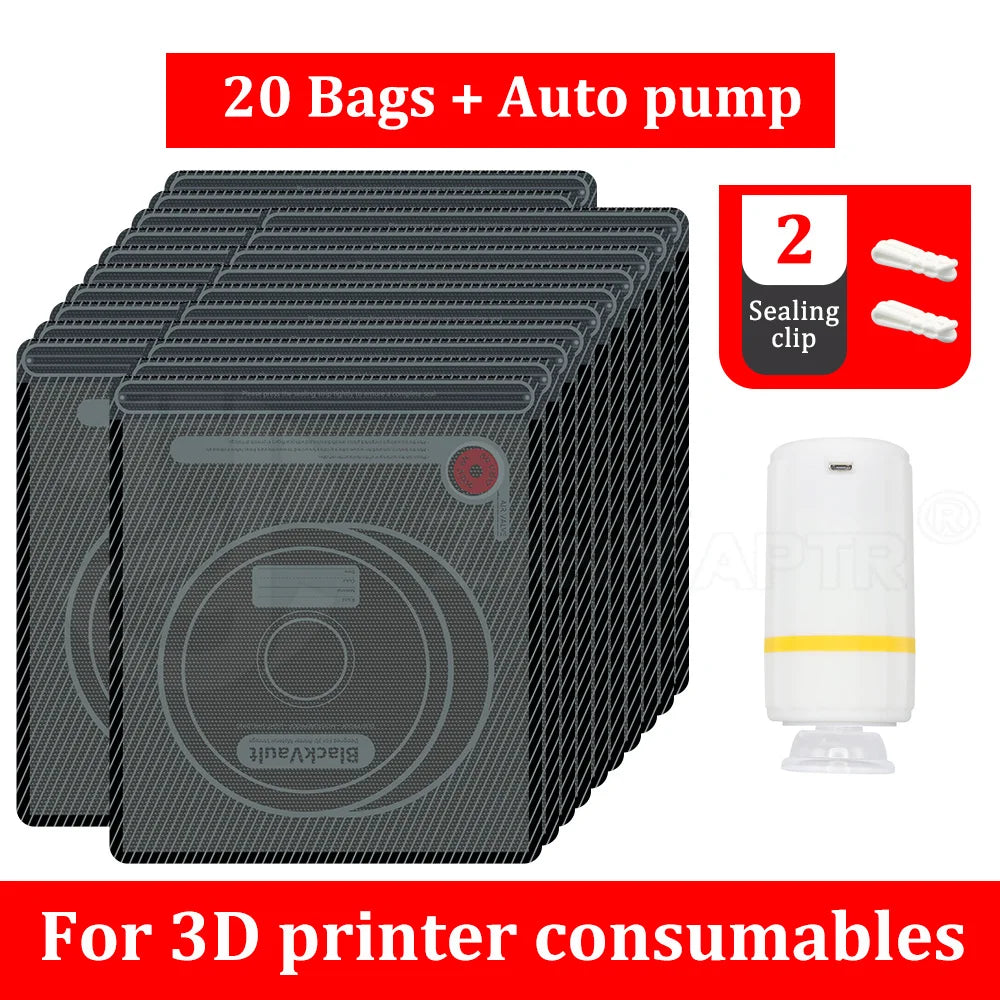 For 3D Printer Accessories Upgraded Vacuum Bag black Filament Storage Bag Bag PLA ABS PETG Dryer Safekeep Humidity Resistant