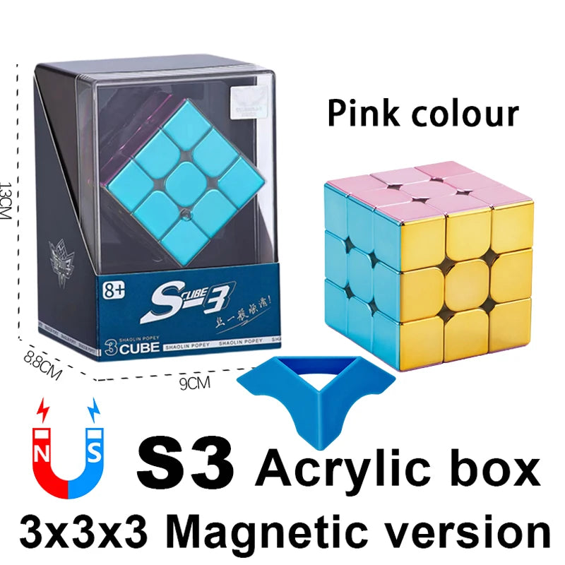 Cyclone Boys Magnetic Plating Magic Cube 3x3x3 4x4 2x2 Professional Speed Puzzle Children's Toys Gift 3x3 Speedcube Cubo Magico