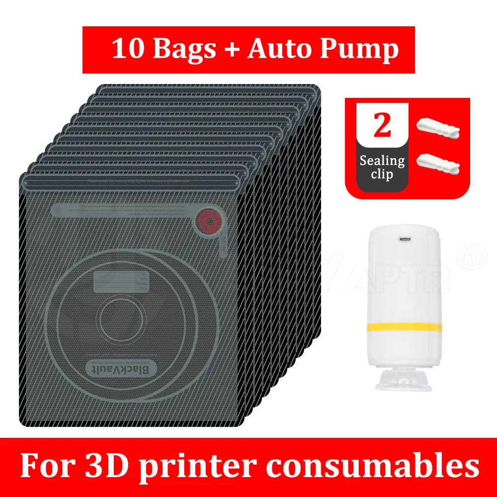 For 3D Printer Accessories Upgraded Vacuum Bag black Filament Storage Bag Bag PLA ABS PETG Dryer Safekeep Humidity Resistant
