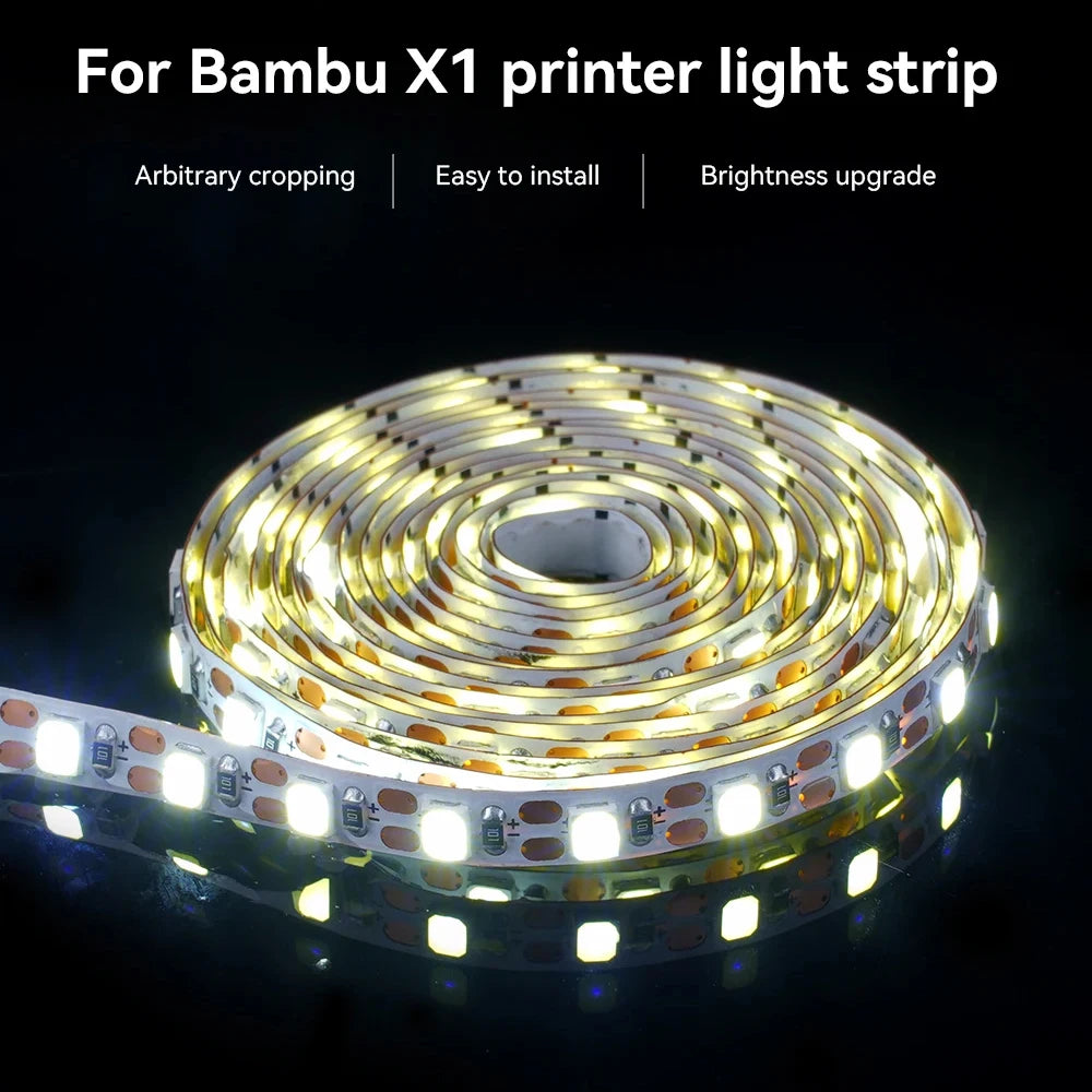 For Bambu lab LED Lights Strip For Bambu P1P X1 IP44 Waterproof Lighting Lamp For Bambulab 3d Printer Light Kit 1.5M