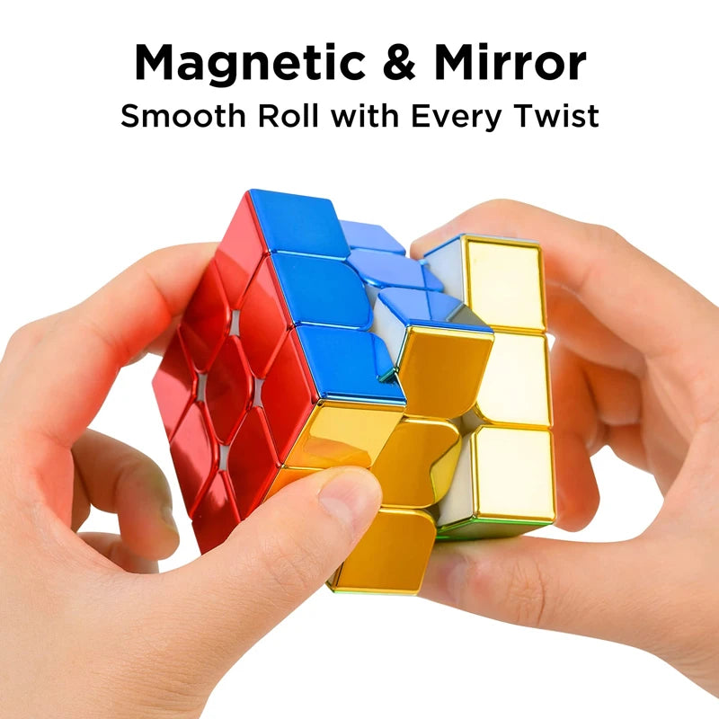 Cyclone Boys Magnetic Plating Magic Cube 3x3x3 4x4 2x2 Professional Speed Puzzle Children's Toys Gift 3x3 Speedcube Cubo Magico